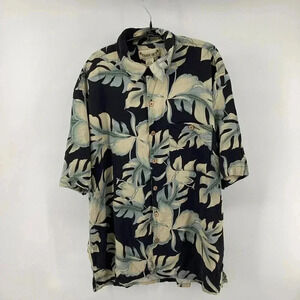 PARADISE COVES Men's 100% Silk HAWAIIAN SHIRT Button Up Camp Shirt SZ L